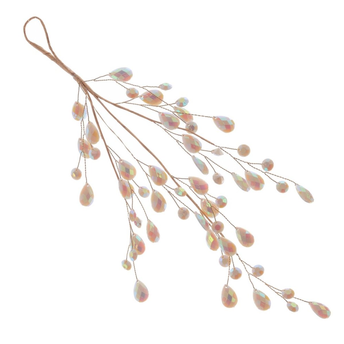 Изображение товара Декоративная ветка золотистая высотой 33,5 см для новогоднего декора