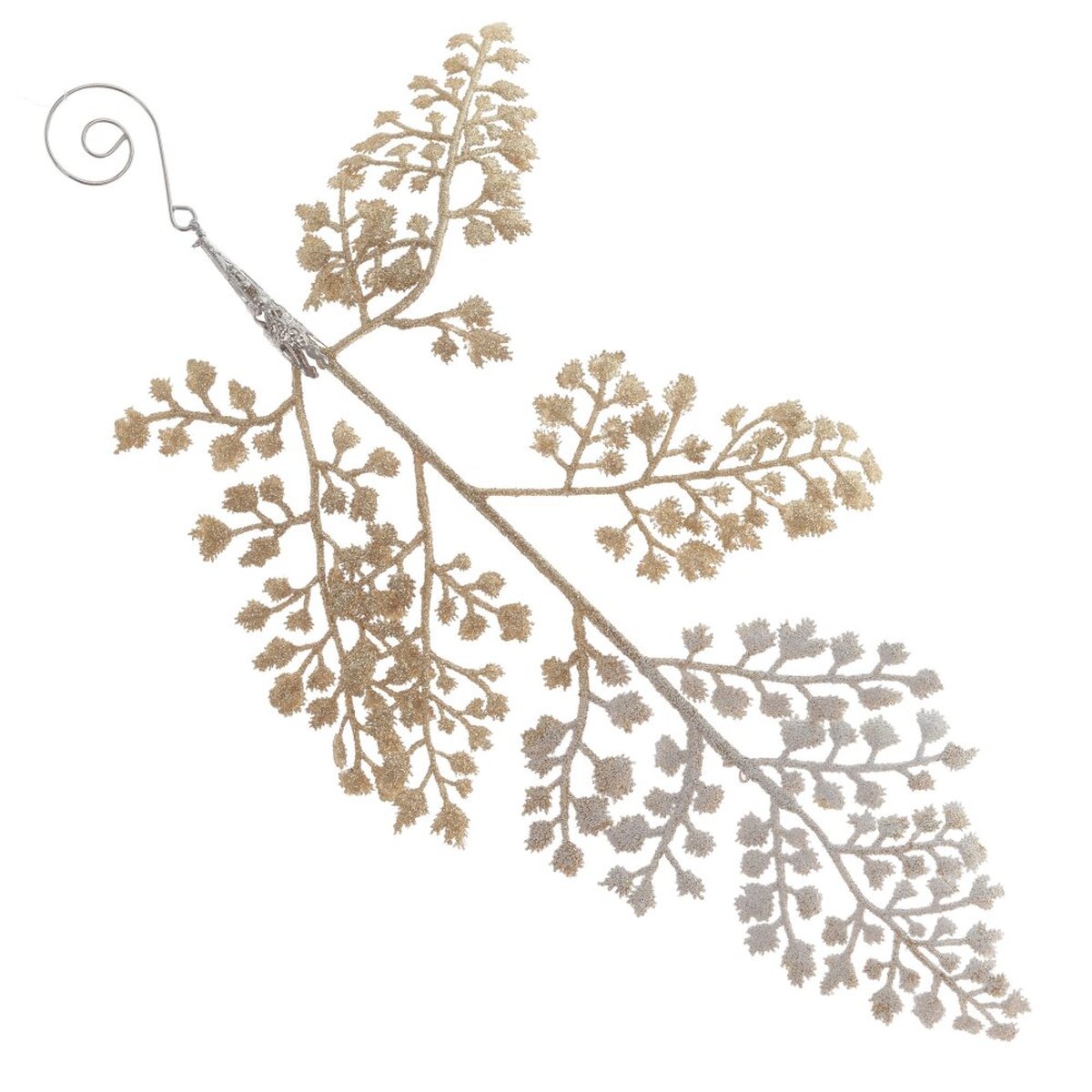 Изображение товара Декоративная ветка для новогоднего декора L18 W1 H30,5 см золотистая