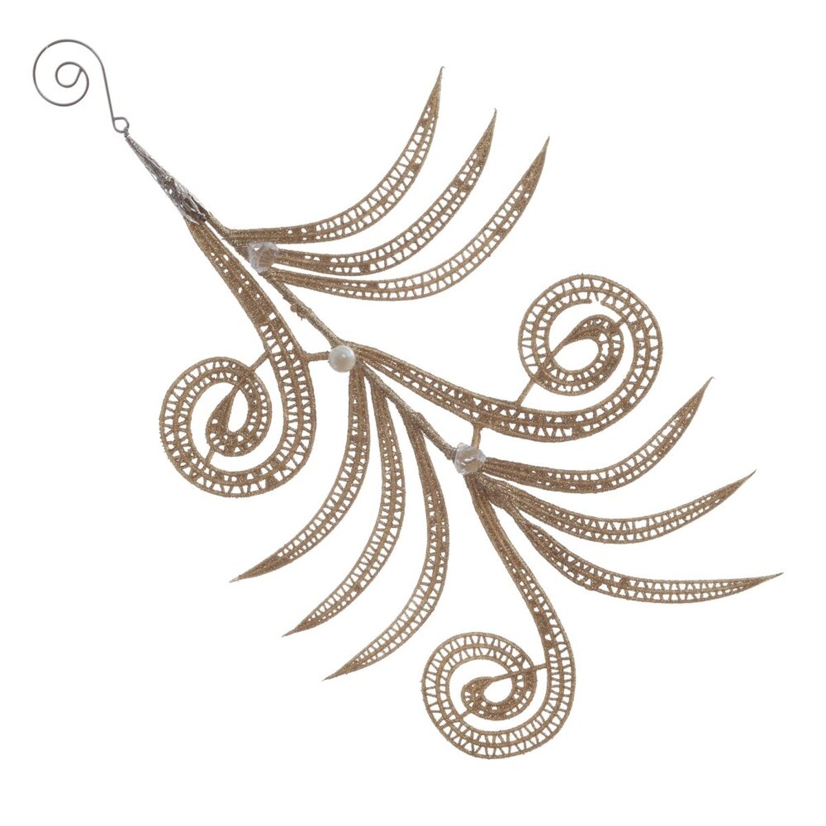 Изображение товара Декоративная ветка для новогоднего украшения 20 см золотистая