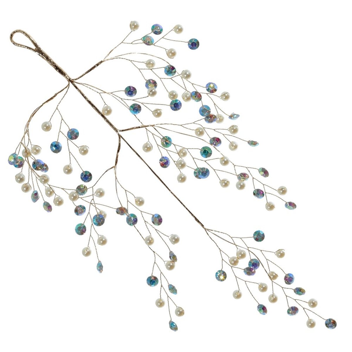 Изображение товара Декоративная ветка для новогоднего украшения L44 см голубая