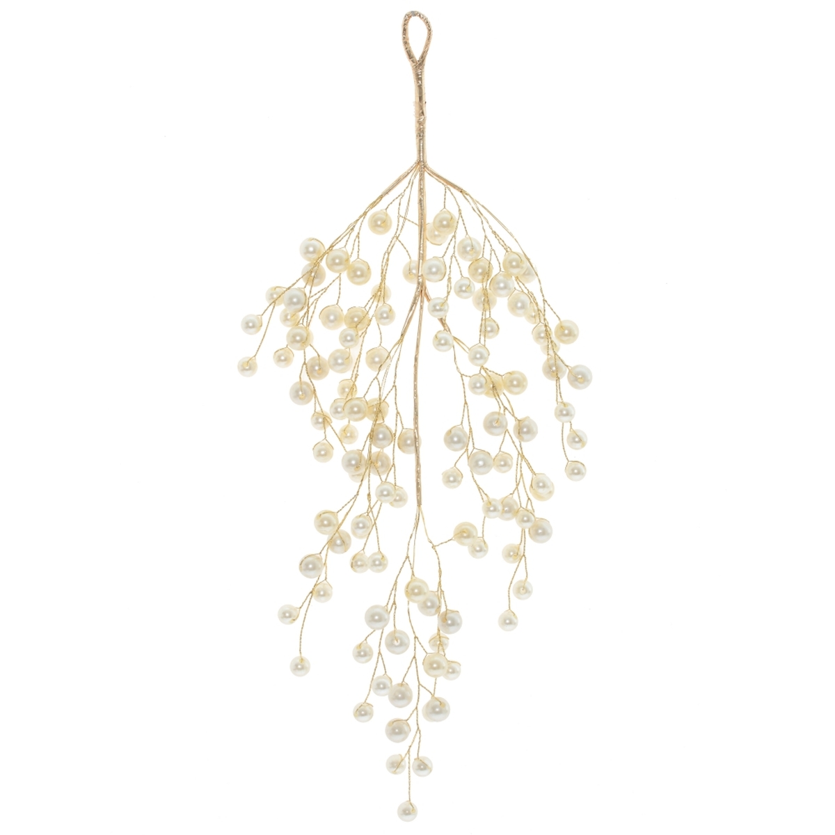 Изображение товара Декоративная ветка для украшения елки и интерьера 38 см золотая мерцающая