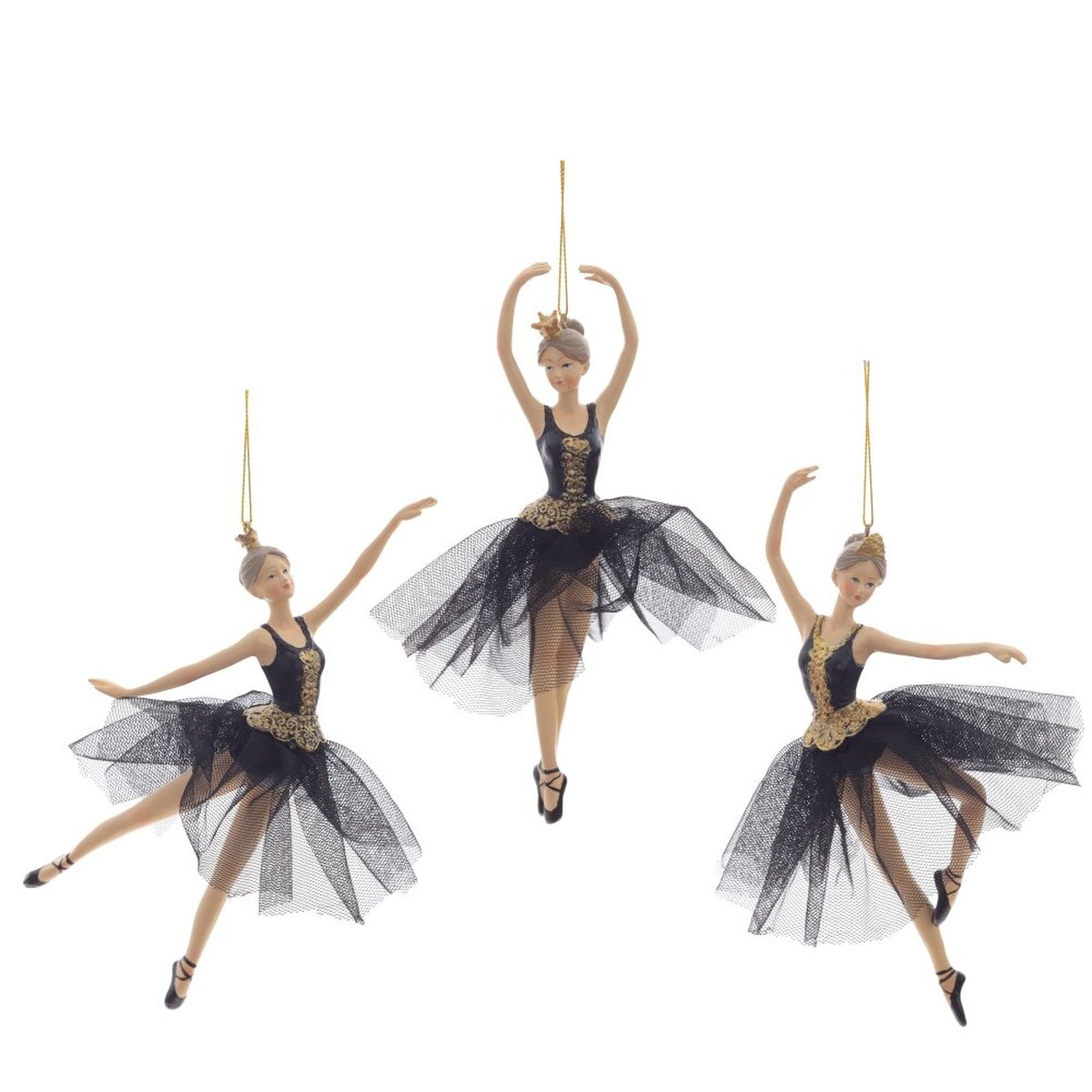 Изображение товара Изделие декоративное подвесное Балерина черного цвета для елки