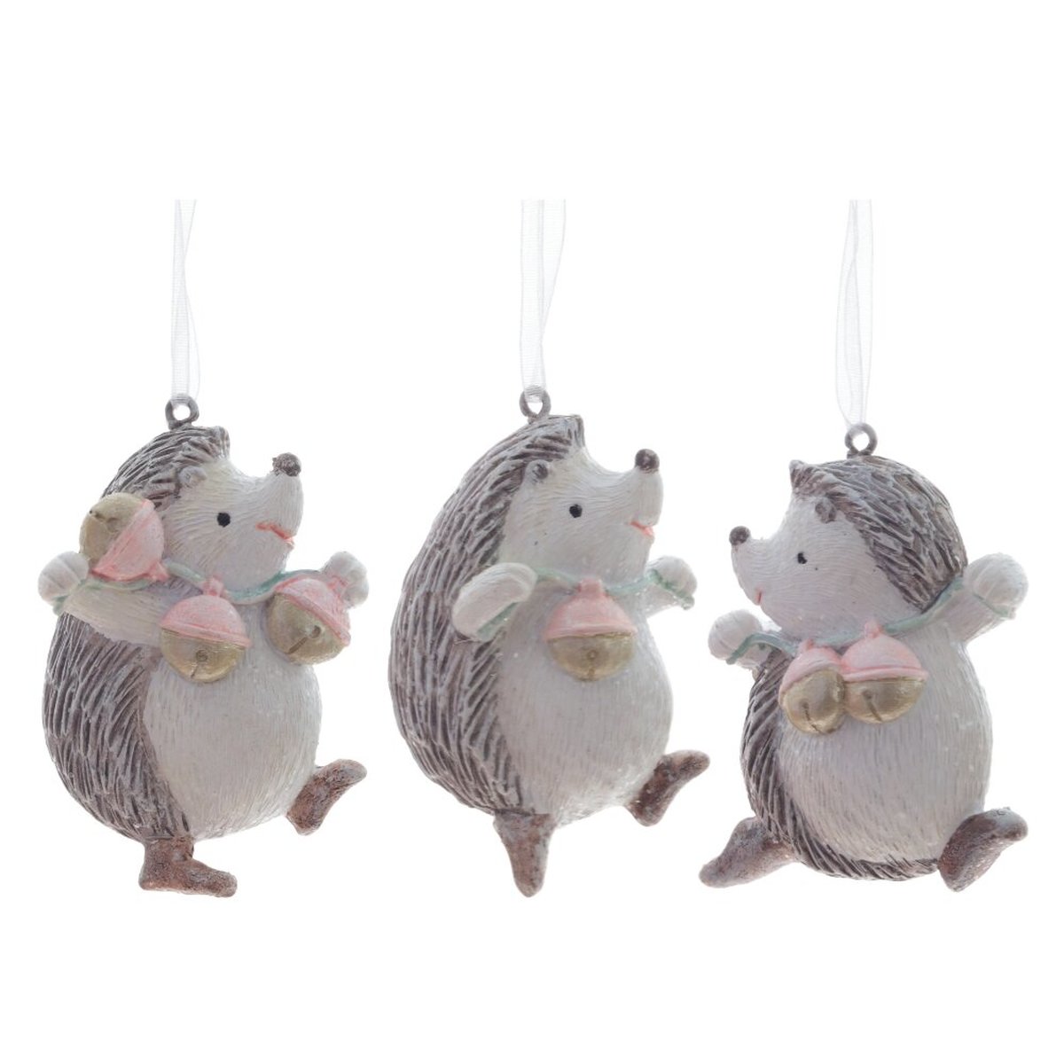 Изображение товара Декоративное подвесное изделие Ёжик серого цвета 7 см елочные украшения