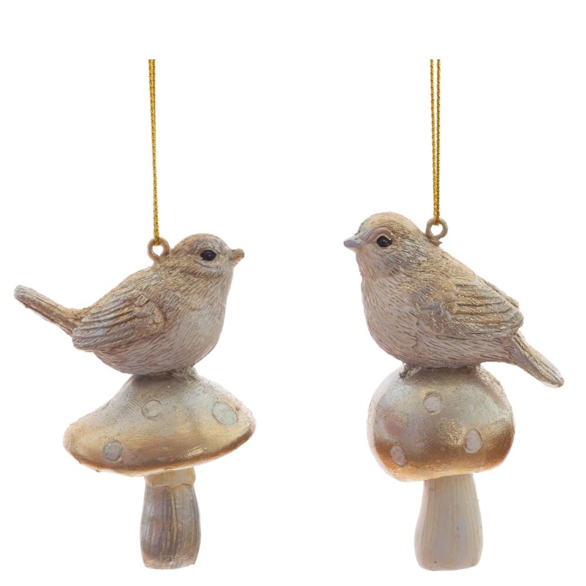 Изображение товара Изделие декоративное подвесное "Птичка", L5,5 W4,5 H7,5 см, 2в. золотистый