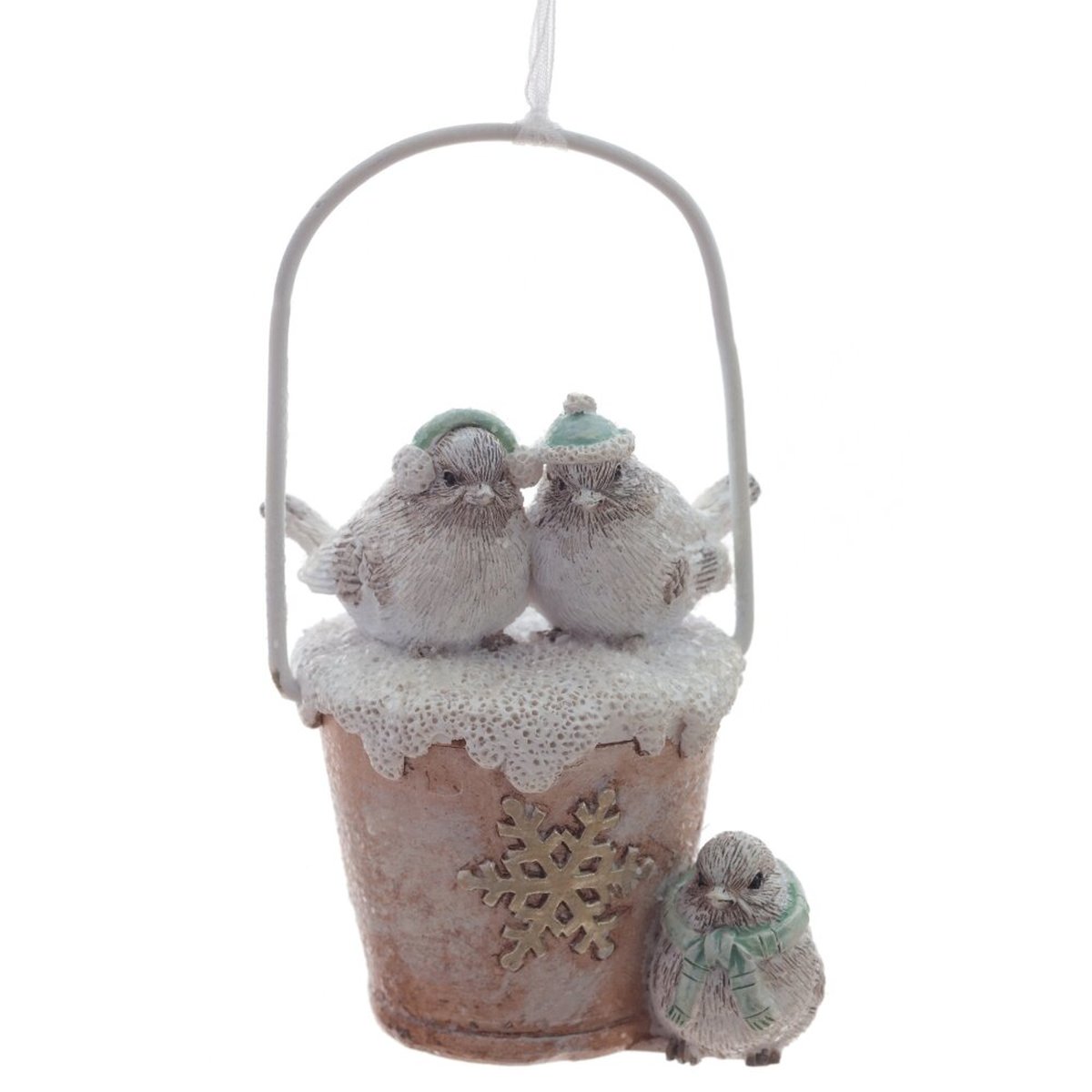 Изображение товара Декоративное подвесное изделие Птички розовое для елки и интерьера