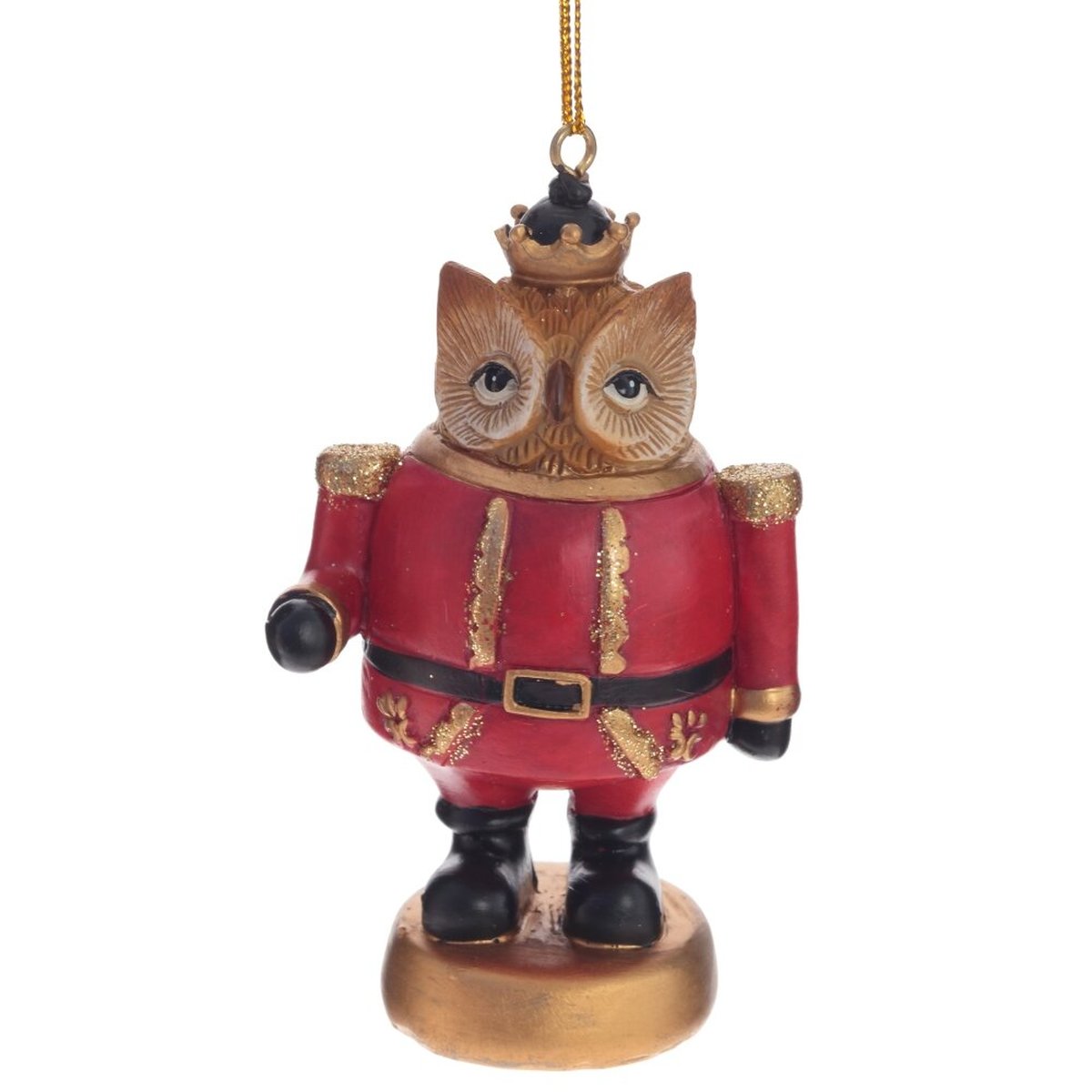 Изображение товара Декоративное подвесное изделие сова из полистоуна красное, 5,5x4x9,5 см уникальный дизайн