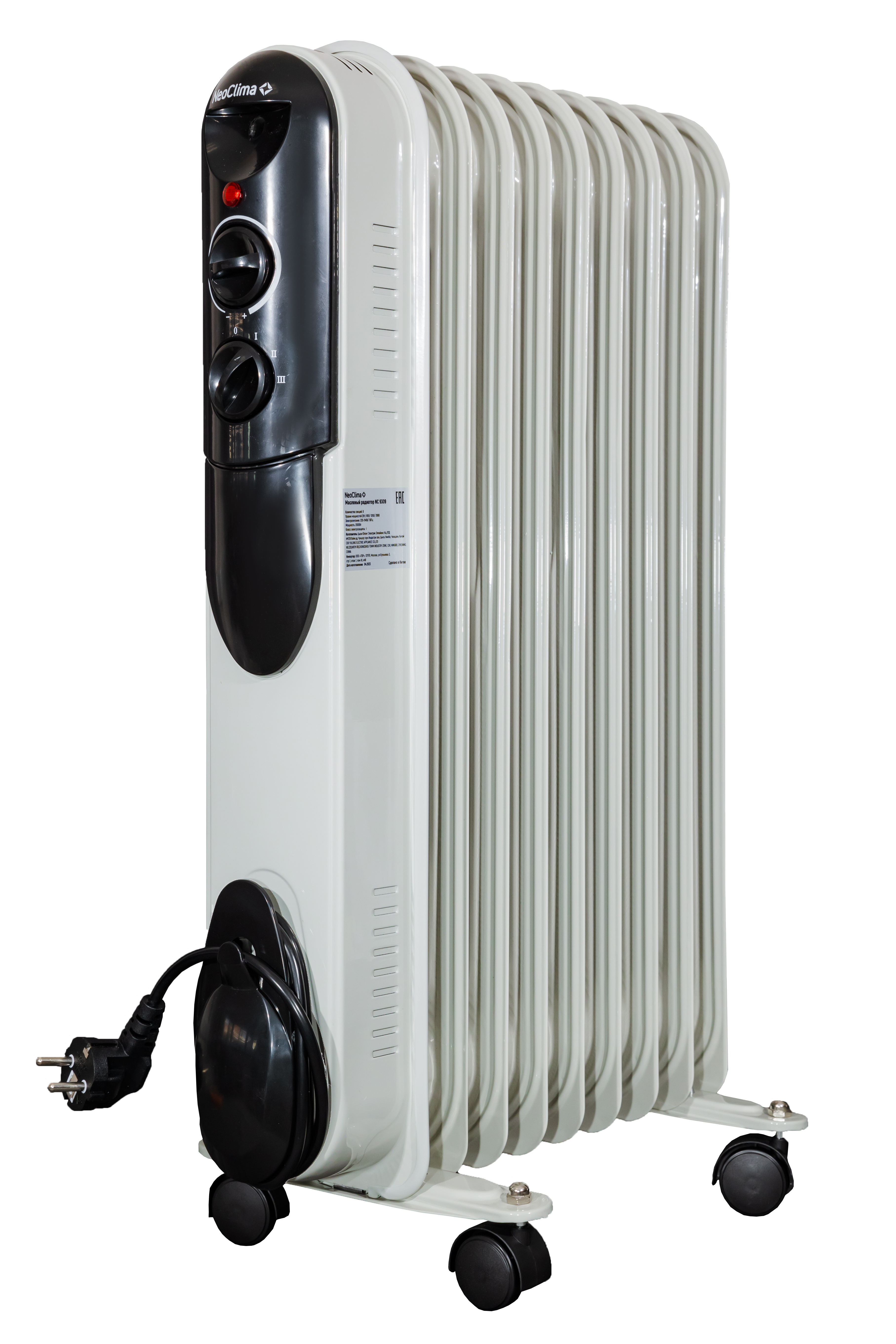 Изображение товара Масляный радиатор Neoclima NC 9309 9 секций 2000W для обогрева помещений