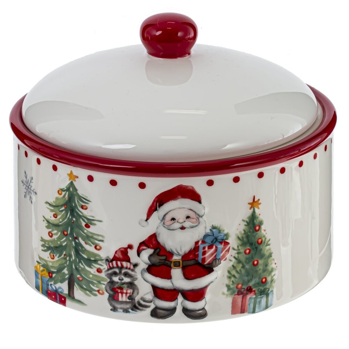 Изображение товара Керамическая сахарница Новогодний подарок 900 мл рождественский дизайн