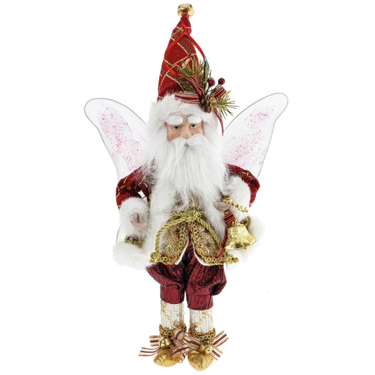 Изображение товара Новогоднее украшение Дед Мороз подвесное качество из красного костюма с колокольчиком