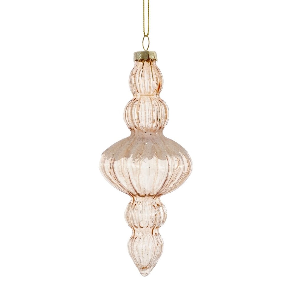 Изображение товара Новогоднее украшение сосулька золотистая L6 W6 H16 см елочные новогодние игрушки