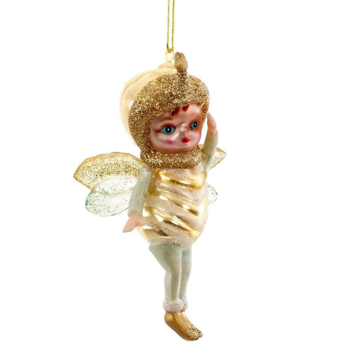Изображение товара Новогоднее украшение Фея золотистая 11,5 см елочные украшения