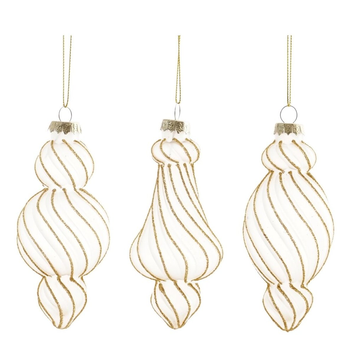 Изображение товара Украшение новогоднее "Фигурная сосулька", L5,5 W5,5 H13 см, 3в. золотистый