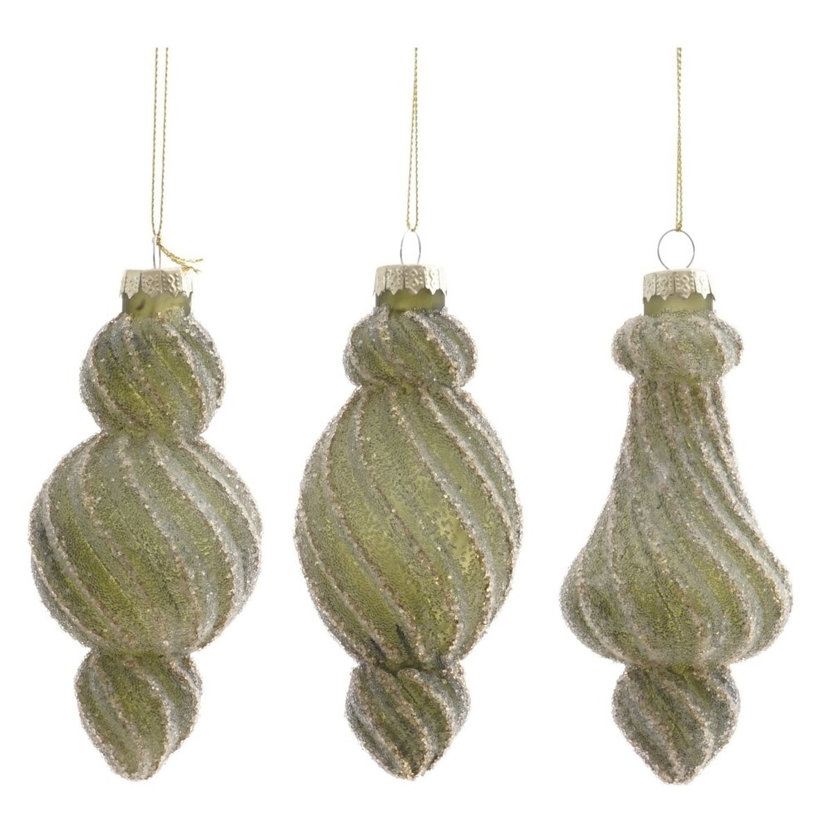 Изображение товара Новогоднее украшение фигурная сосулька зеленая 14 см стекло винтаж