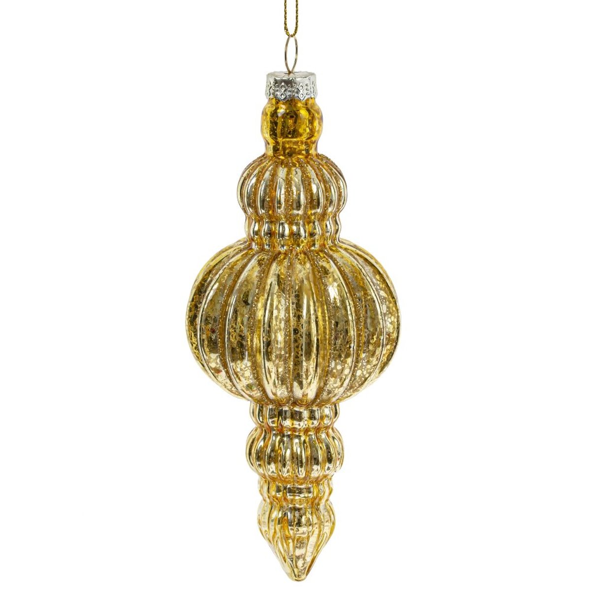 Изображение товара Украшение новогоднее "Фигурная сосулька", L7 W7 H17 см золотистый