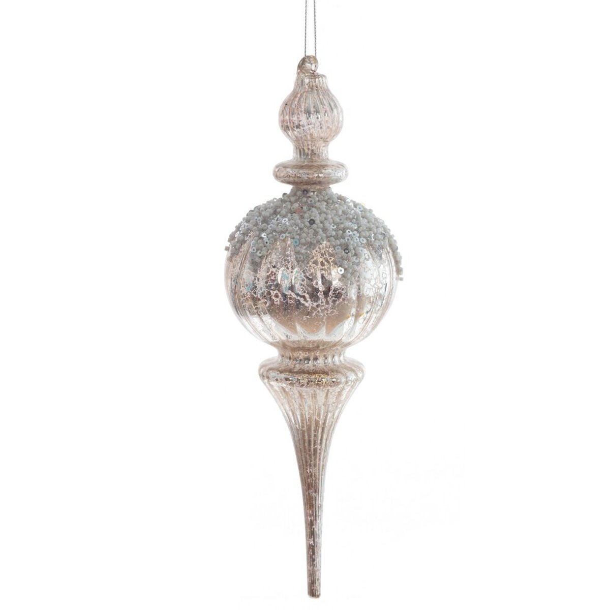 Изображение товара Украшение новогоднее "Фигурная сосулька", L8 W8 H26 см серебристый
