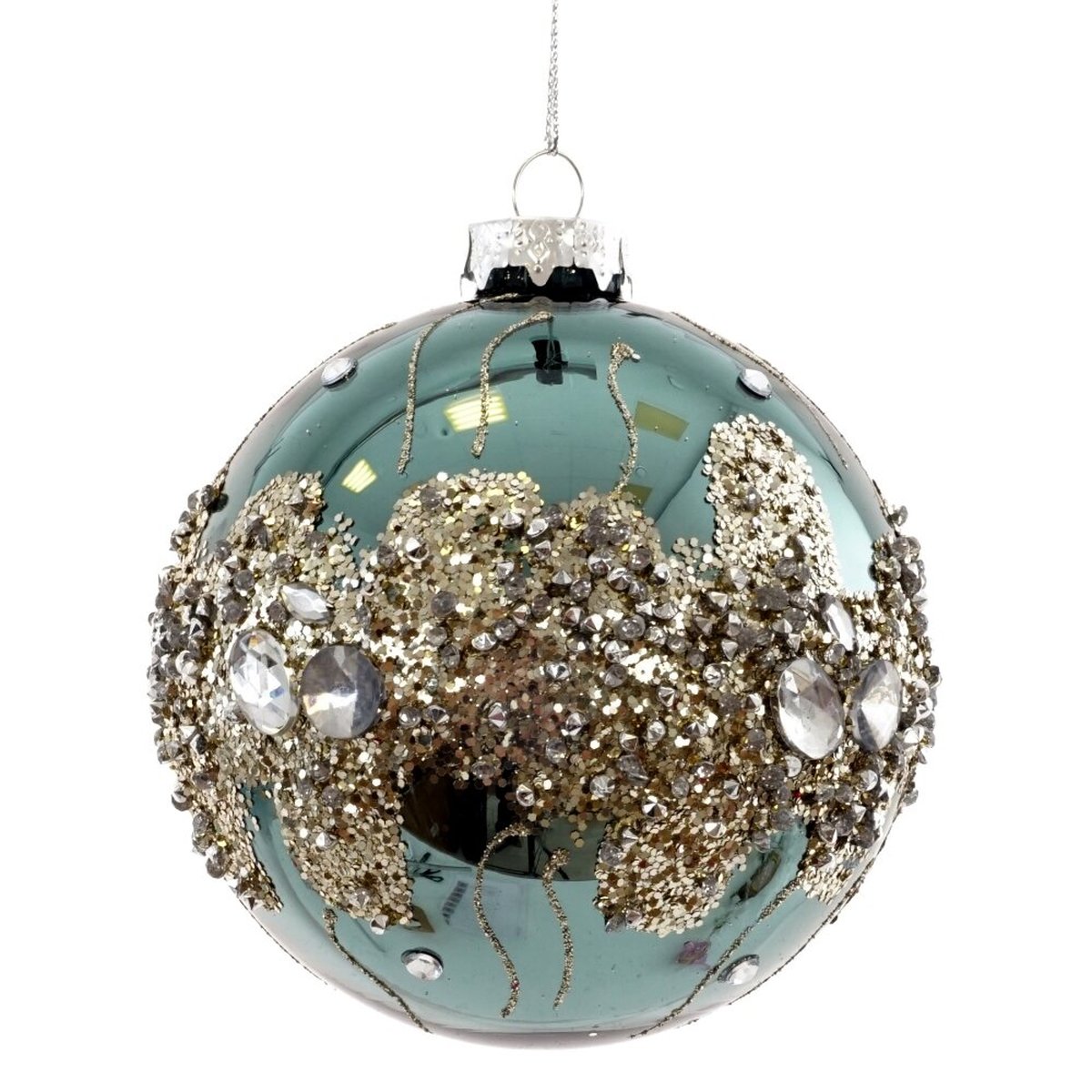 Изображение товара Украшение новогоднее "Шар", L10 W10 H10 см зеленый