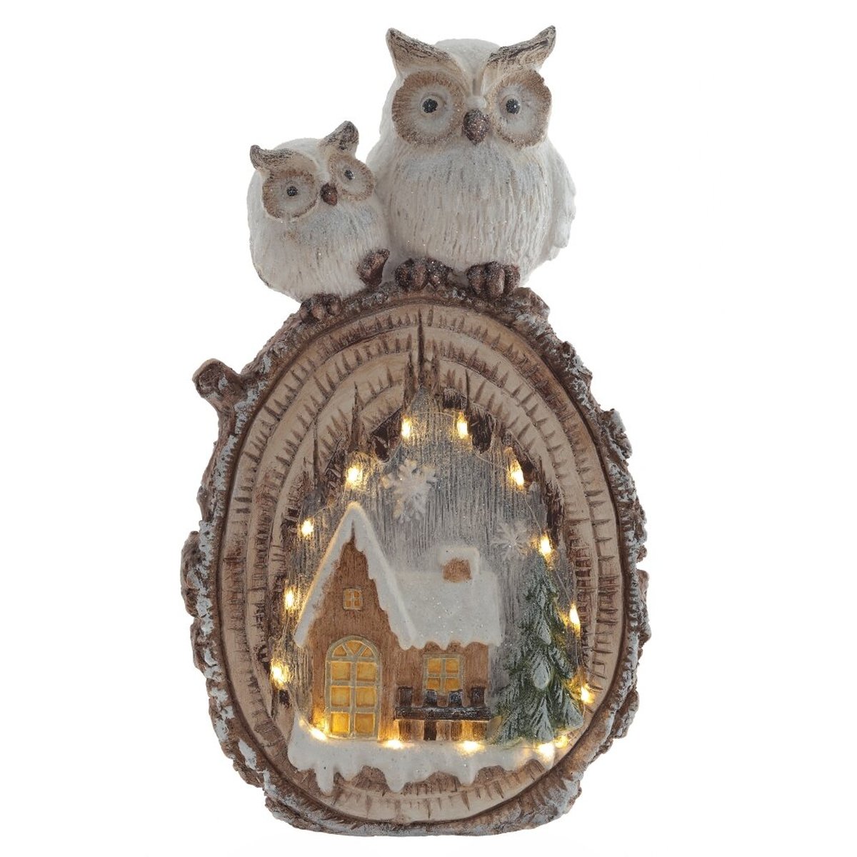 Изображение товара Декоративная фигурка совы с подсветкой для праздничного интерьера 30x11x53 см