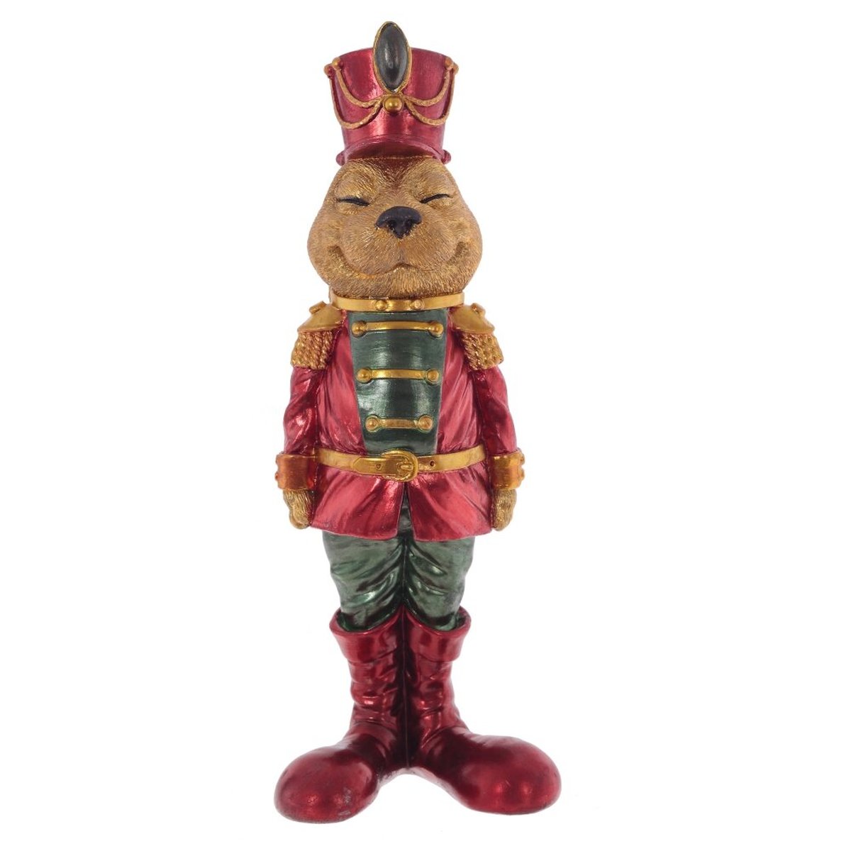 Изображение товара Фигурка декоративная "Солдатик-зайка" L8 W6,5 H21,5 см красная