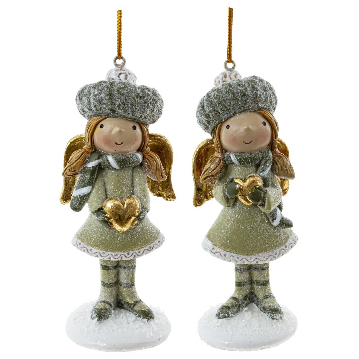 Изображение товара Декоративная подвесная фигурка Ангел из полимера для новогоднего украшения