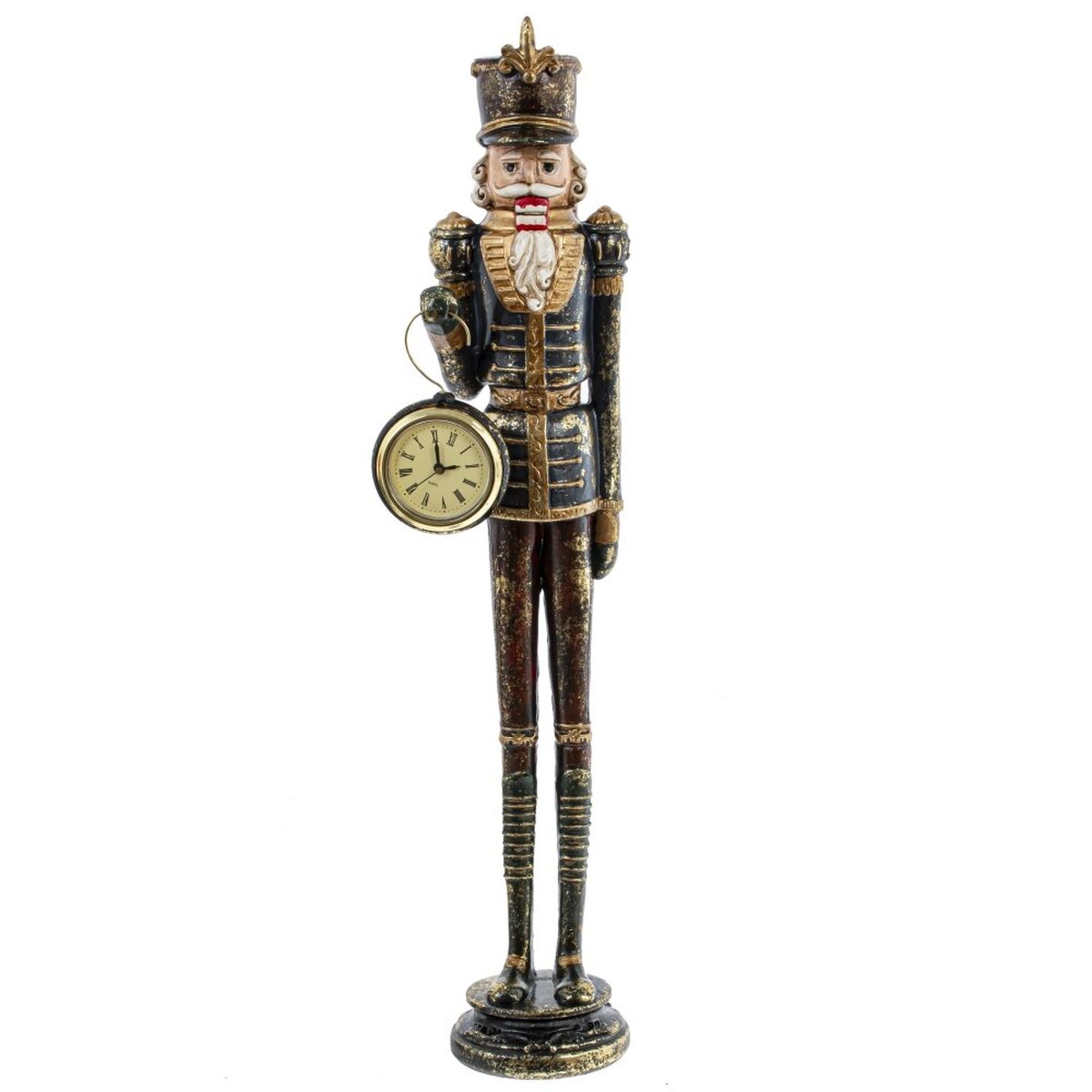 Изображение товара Декоративная фигурка Солдатик с часами, синий, высота 51 см