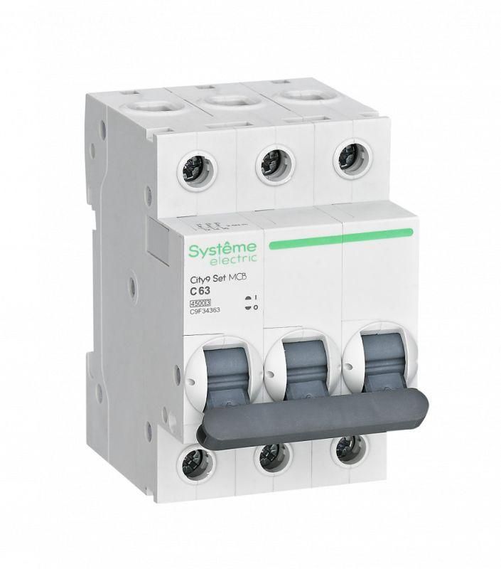 Изображение товара Автоматический выключатель 3-полюсный 63А 4.5кА City9 Set от Systeme Electric