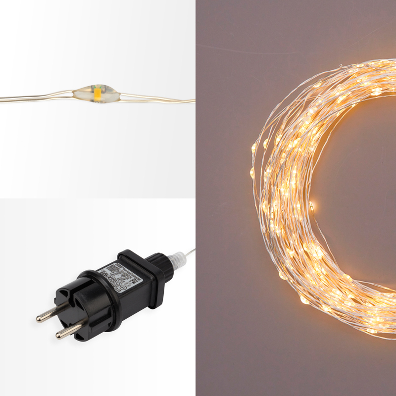 Изображение товара Гирлянда РОСА с трансформатором 100 м, 1000 LED, теплое белое свечение