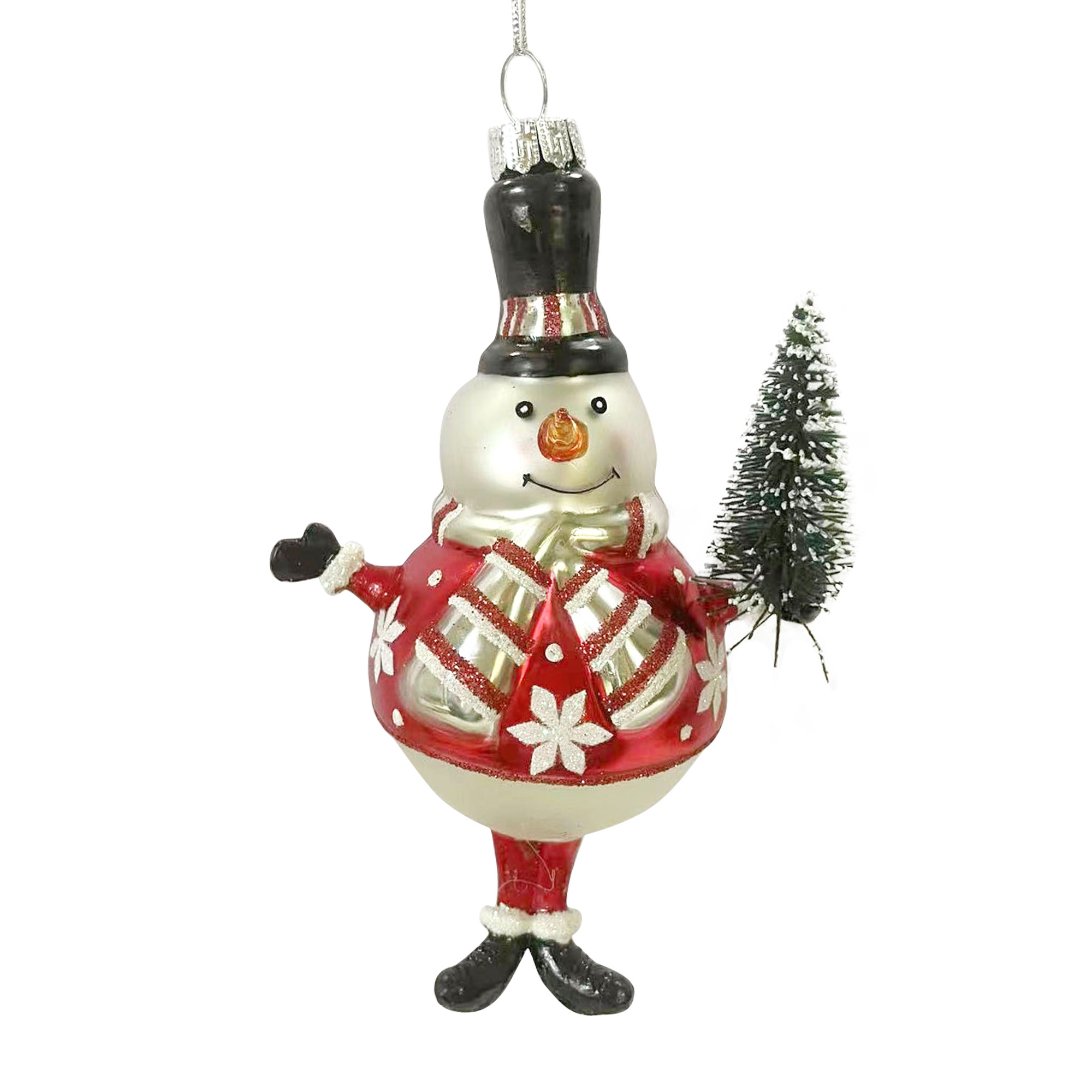 Изображение товара Декоративная подвеска Пузатенький снеговичок с ёлкой Бренда B&H