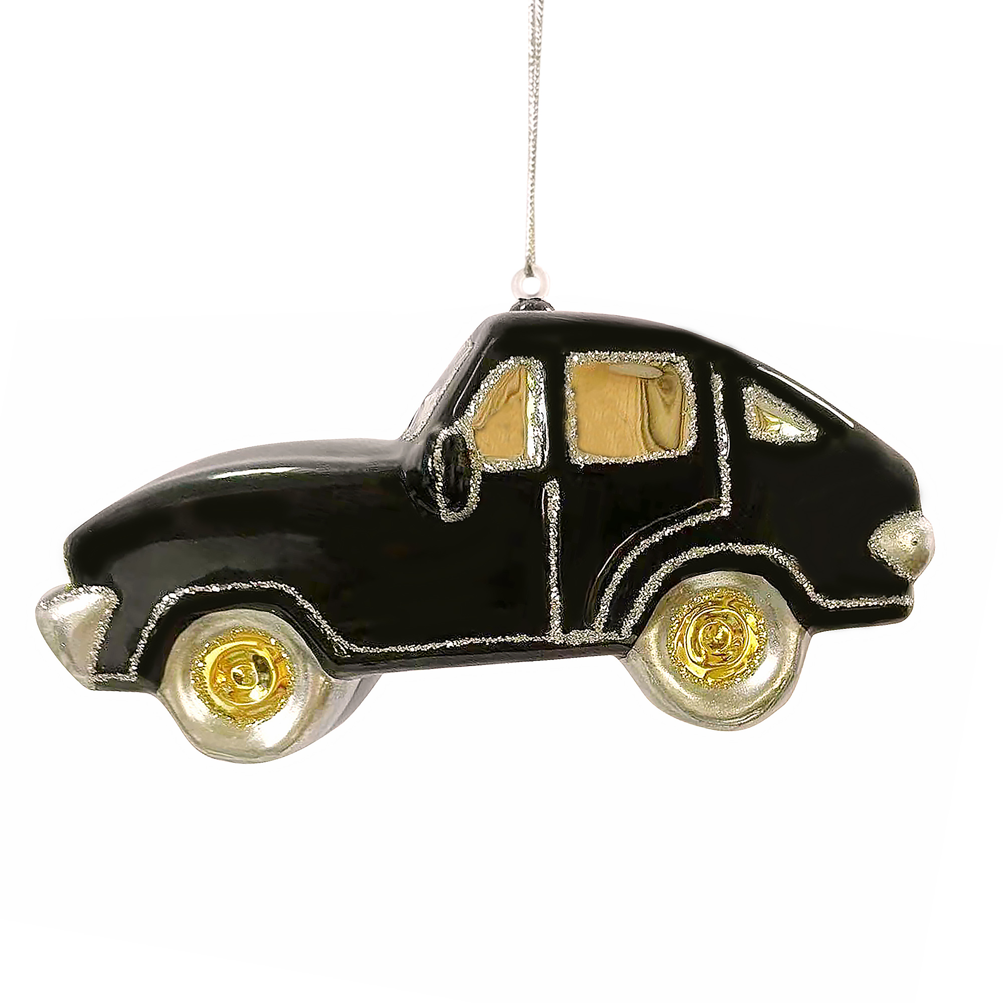 Изображение товара Декоративная подвеска Ретро авто черный стекло 6.1x12x5.6 см
