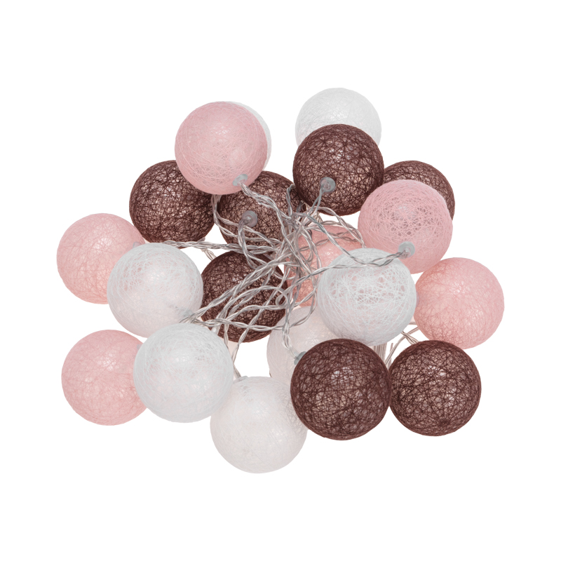 Изображение товара Тайские фонарики Вельвет 3,5м, 20 LED, прозрачный ПВХ, теплый белый, питание USB