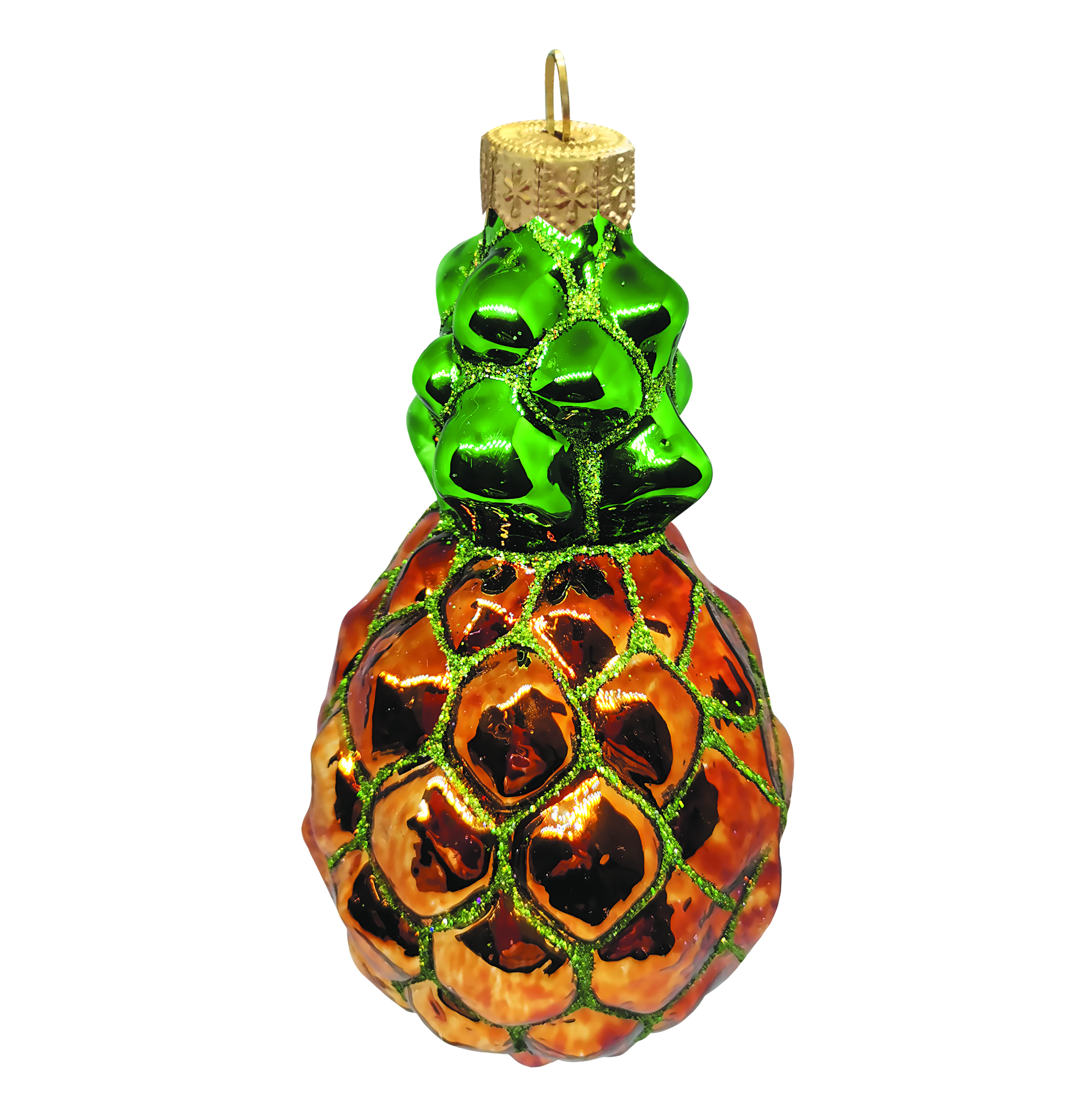 Изображение товара Елочное украшение КОЛОМЕЕВ "Ананас", в подарочной упаковке, h-11 см