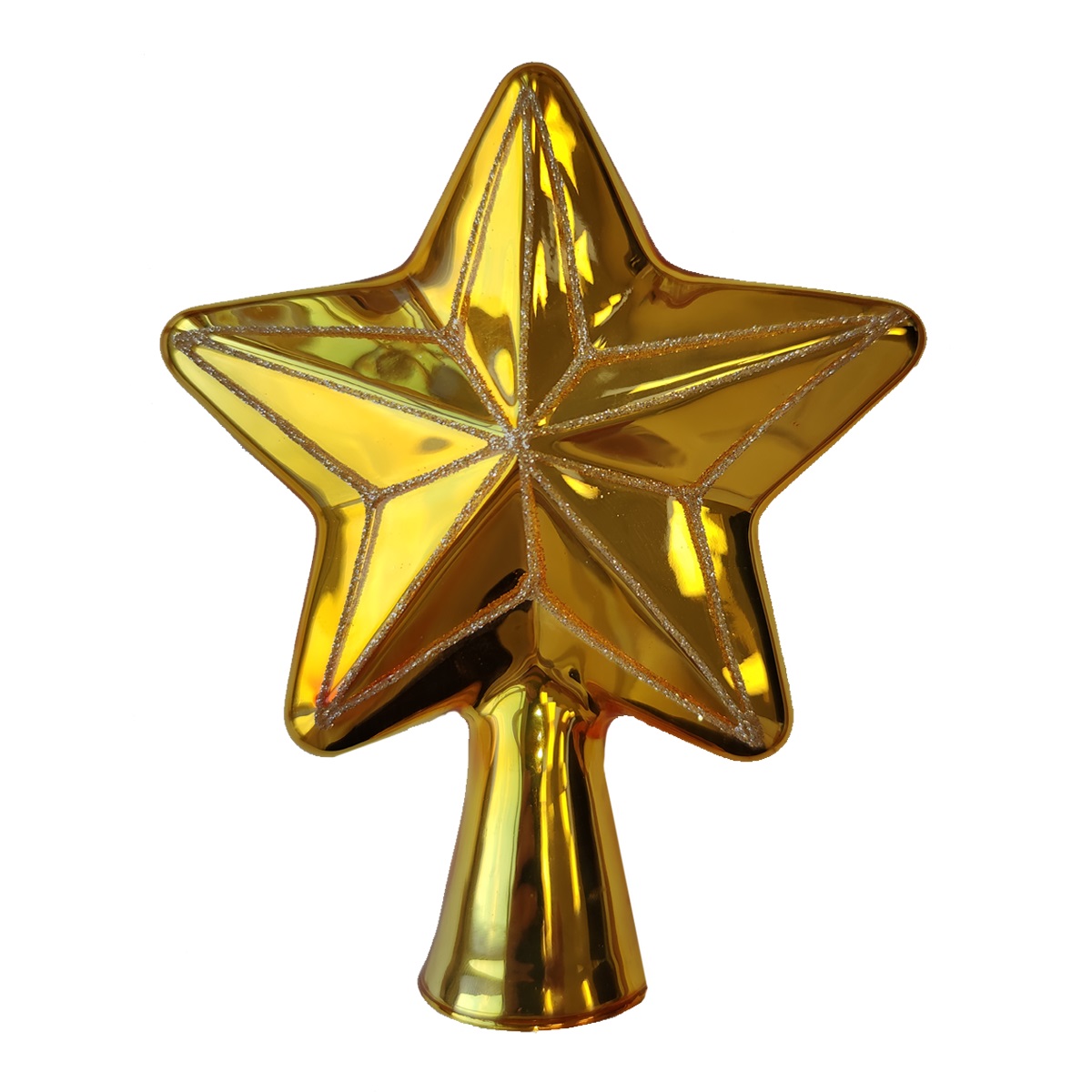 Изображение товара Верхушка КОЛОМЕЕВ Звезда золотая 17 см в подарочной упаковке