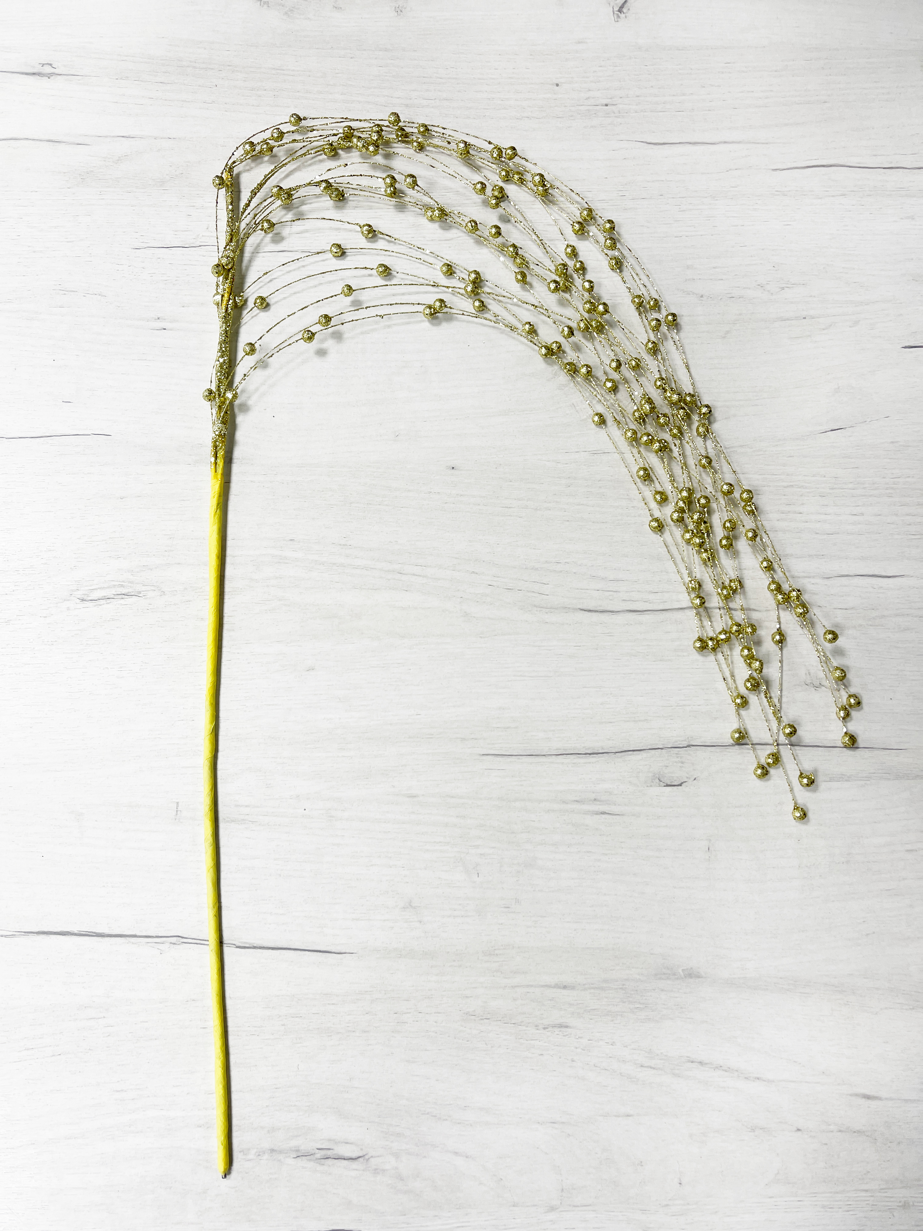 Изображение товара Ветка с шариками золото 110 см блестящая пенопласт