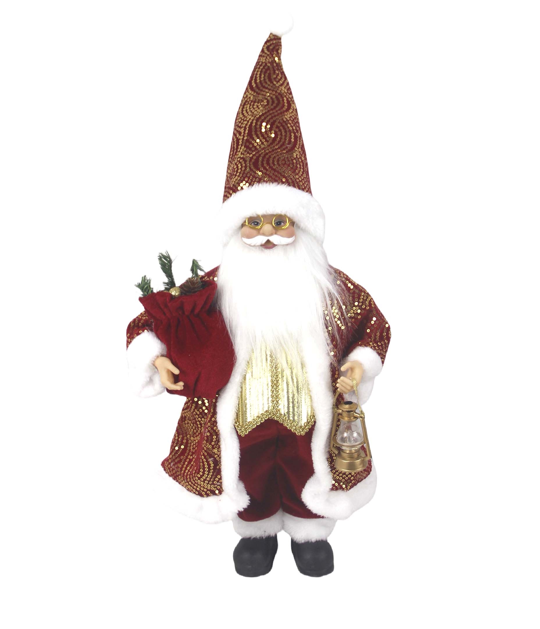 Изображение товара Дед Мороз в красной шубке, 66 см - новогодняя фигурка с подарками