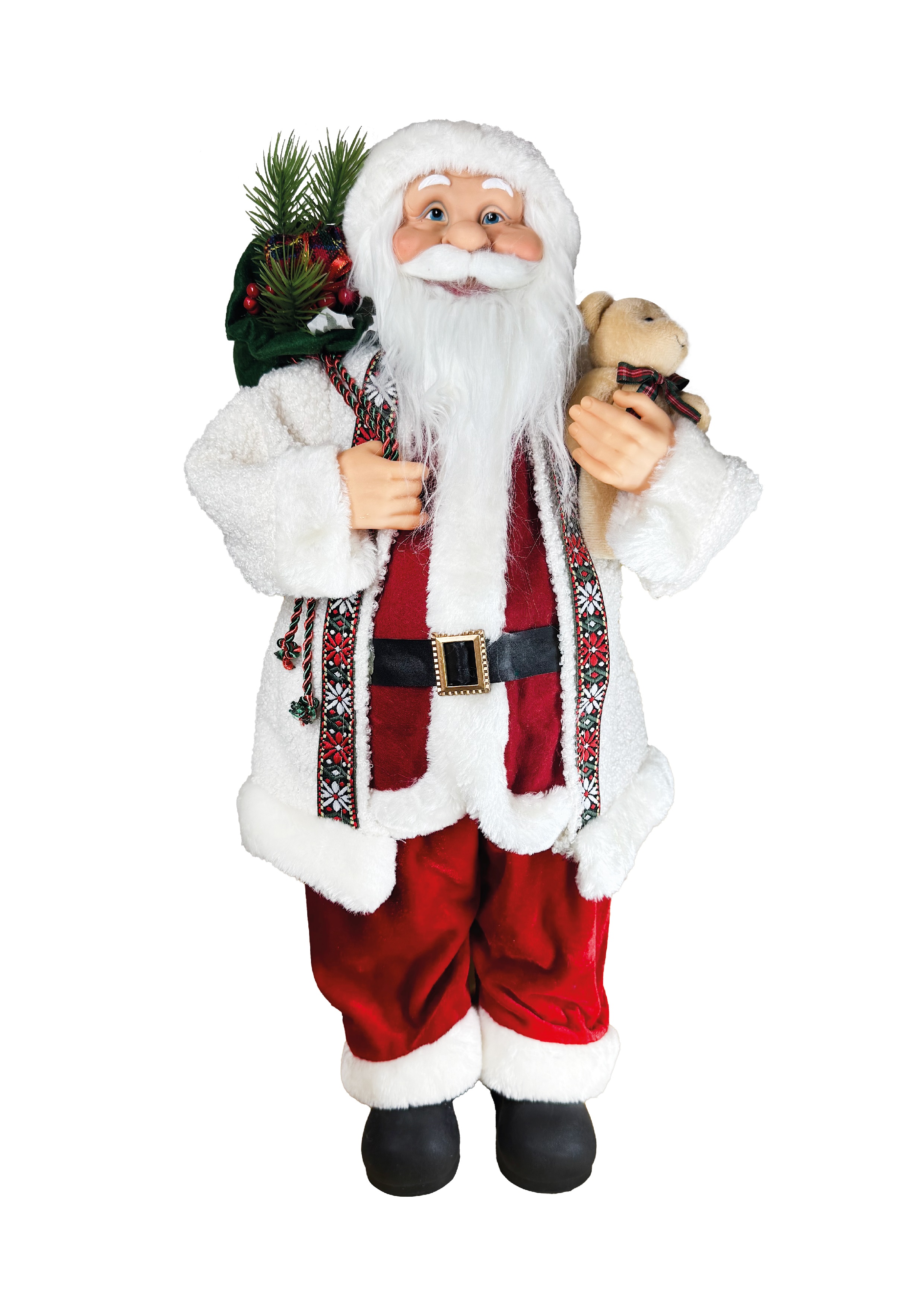 Изображение товара Новогодняя фигурка Дед Мороз с мешком подарков 60 см для украшения интерьера