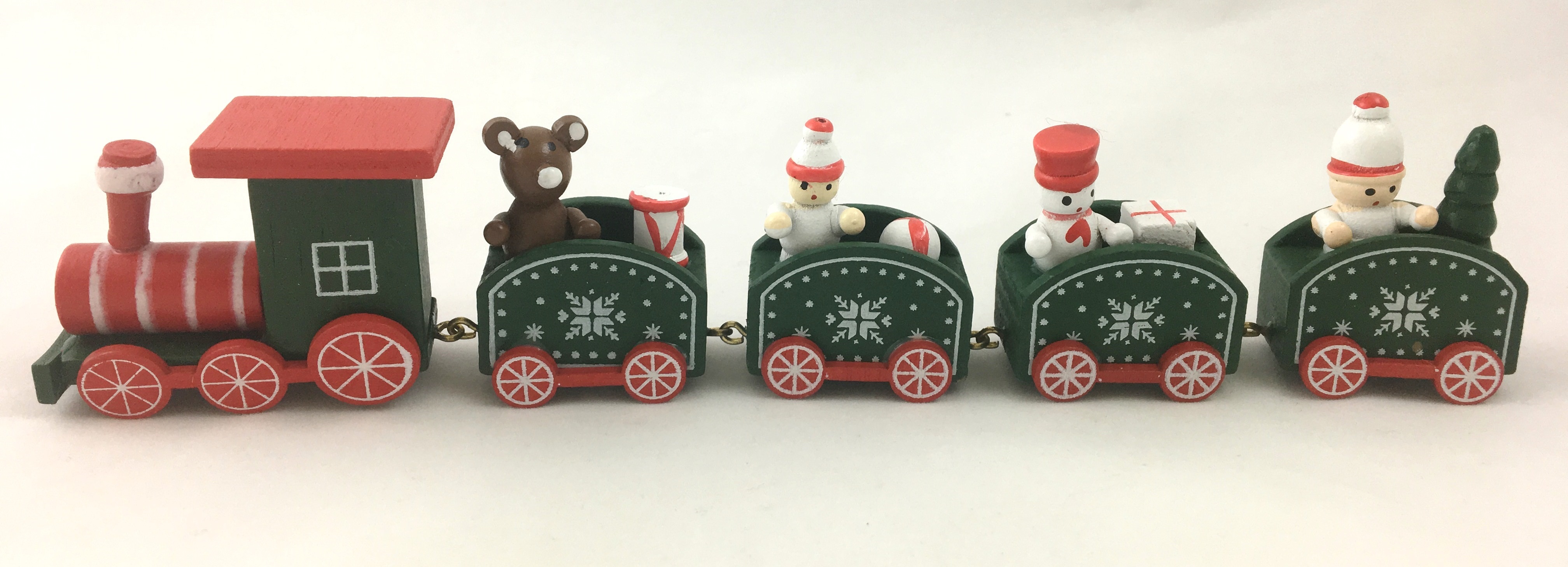 Изображение товара Деревянный паровоз для ёлки - оригинальная декорация из дерева