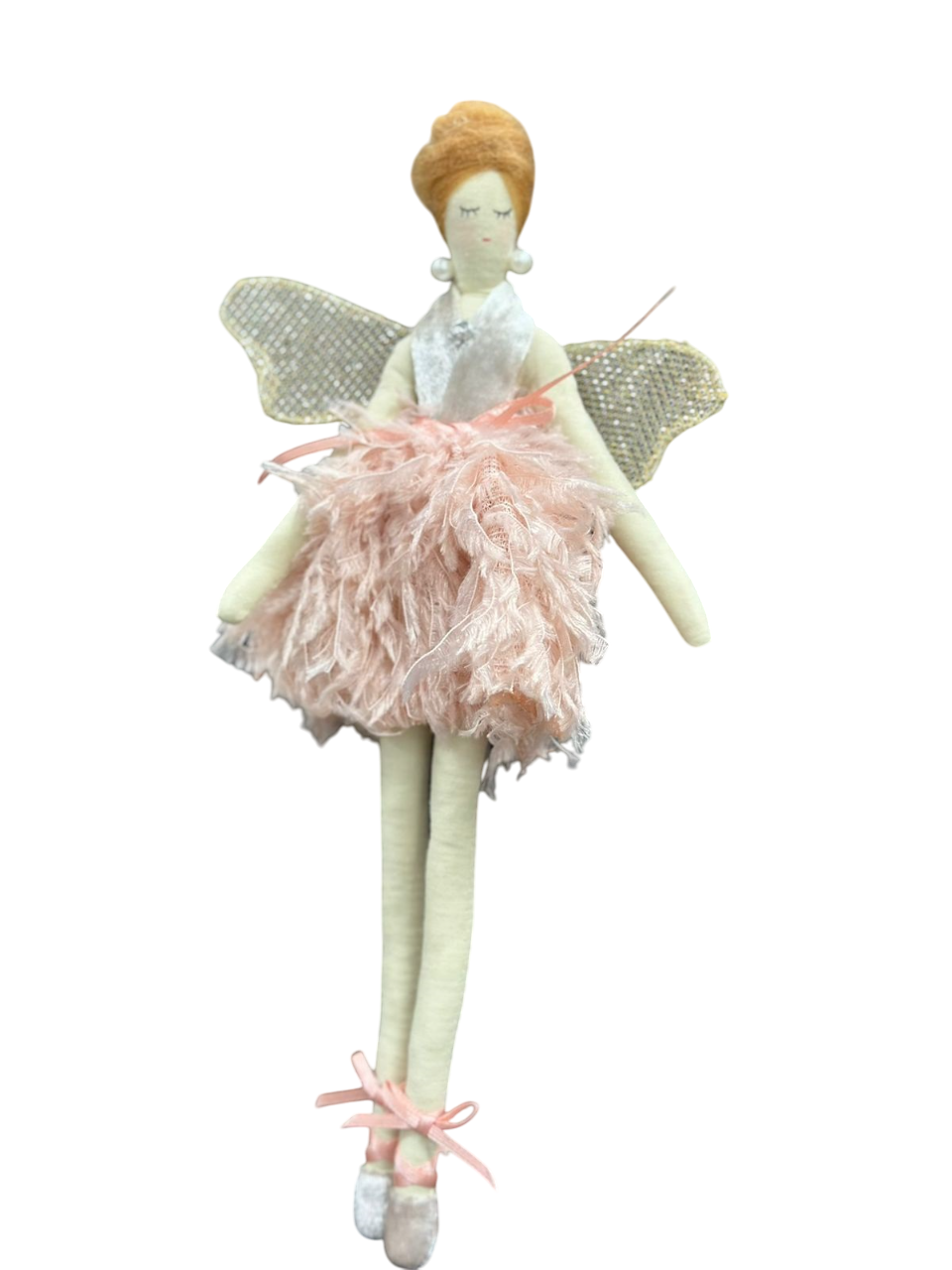 Изображение товара Ёлочное украшение Ангел-Балерина 18*29 см розовое 2 шт вкладка для новогоднего декора