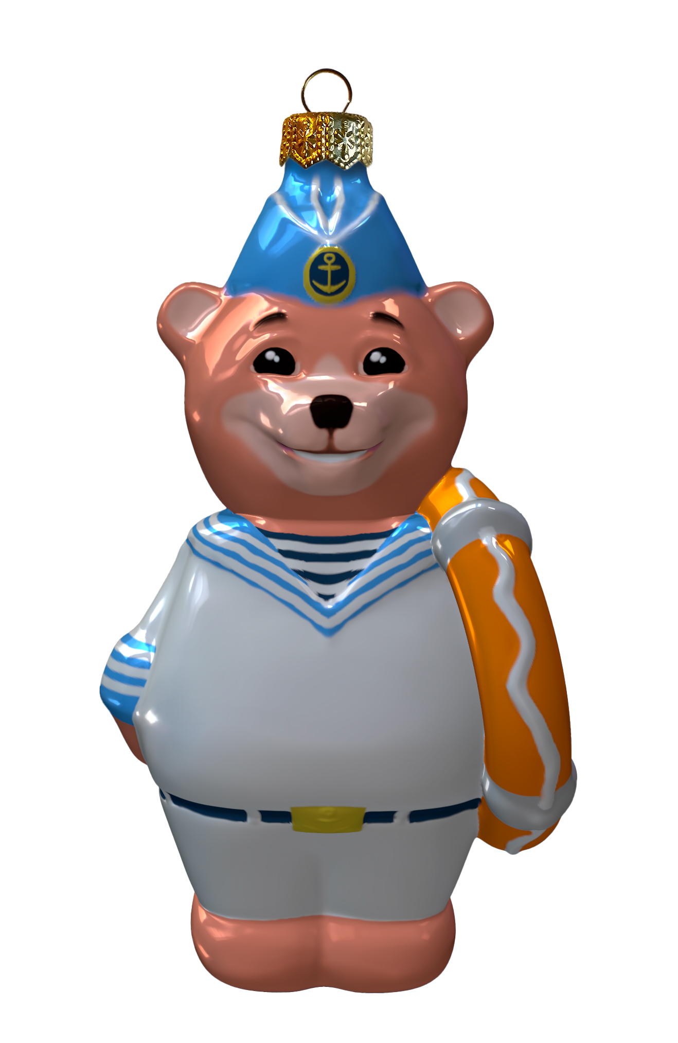 Изображение товара Ёлочное украшение КОЛОМЕЕВ "Мишка - моряк", в подарочной упаковке, h- 12 см