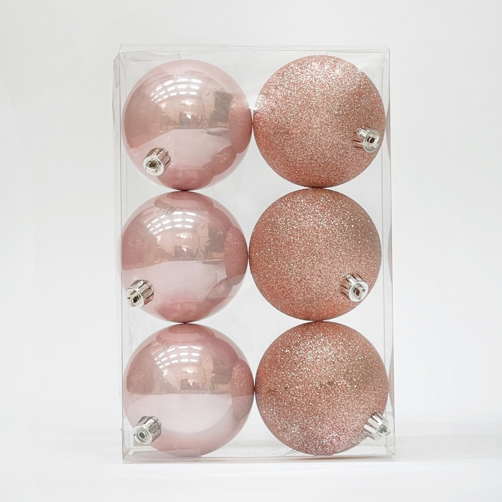 Изображение товара Набор пластиковых шаров ø 8 см глянцевые перламутровые 6 шт. в прозрачной упаковке