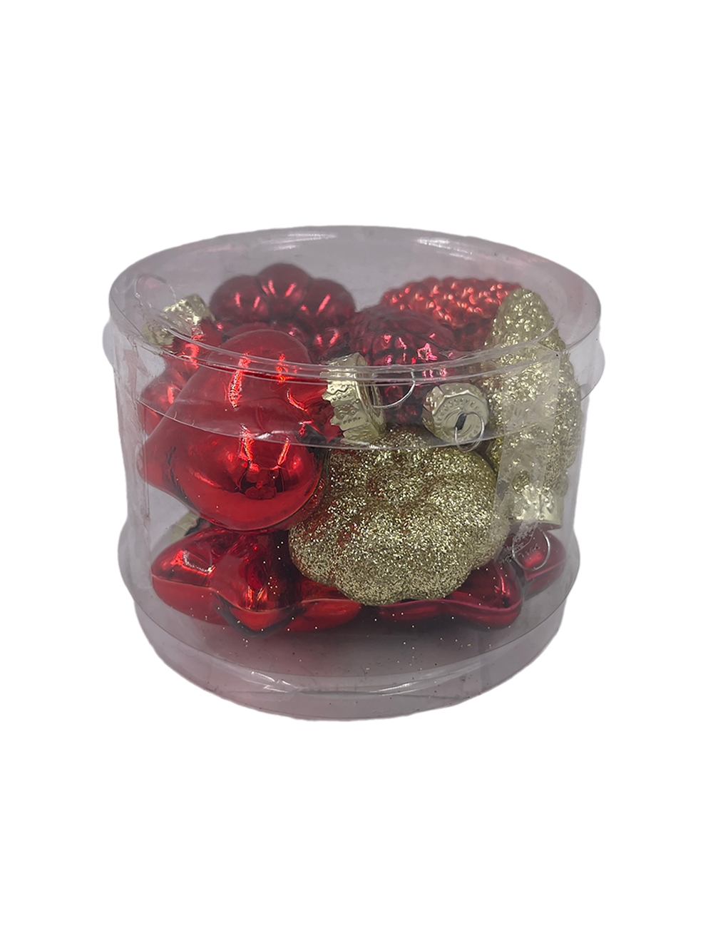 Изображение товара Набор стеклянных украшений шишка звезда сердце цветок 12 шт в подарочной упаковке