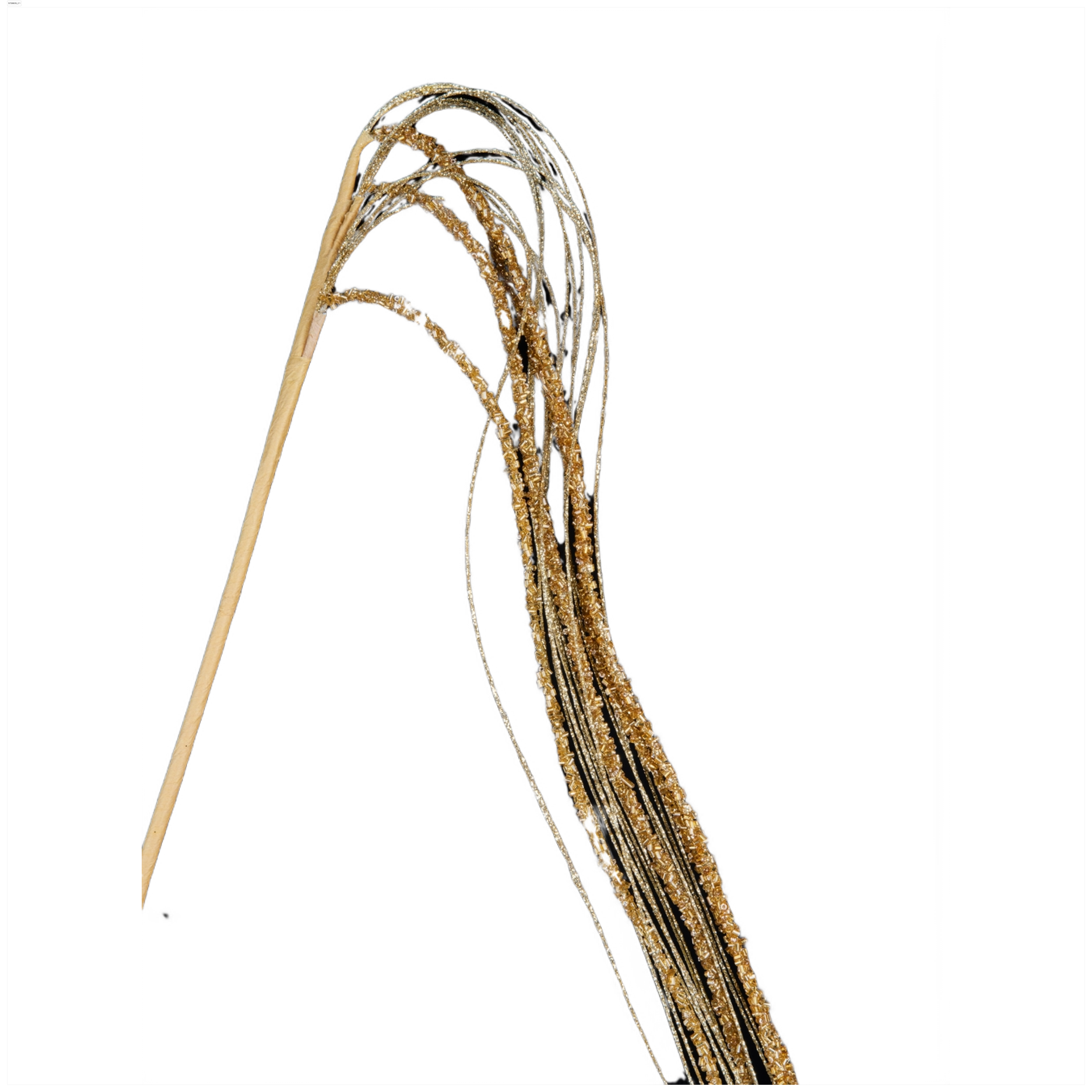 Изображение товара Премиум веточка золотая с глиттером и бисером 150 см для украшения елки