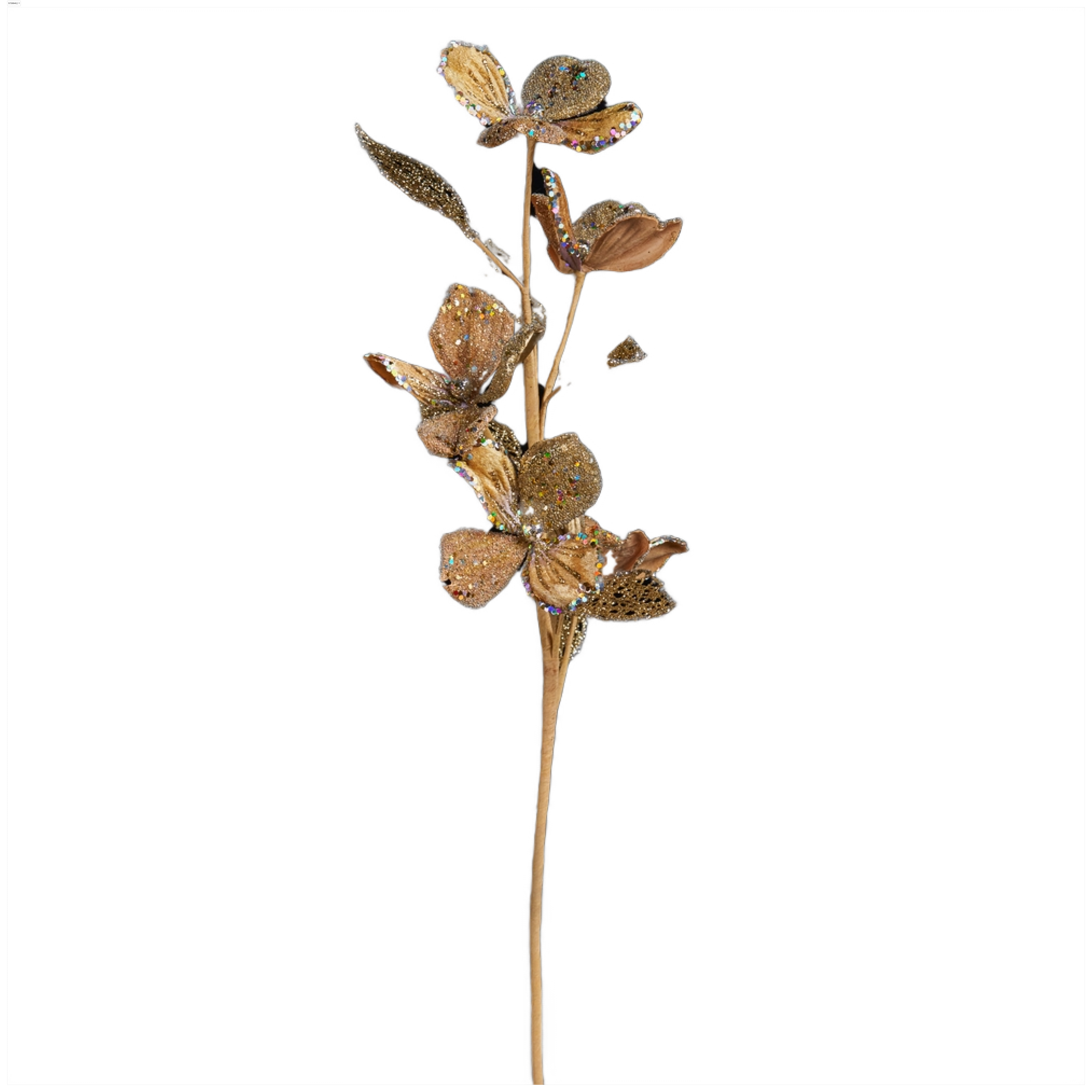 Изображение товара Премиум веточка кизила темно-золотая с глиттером 70 см