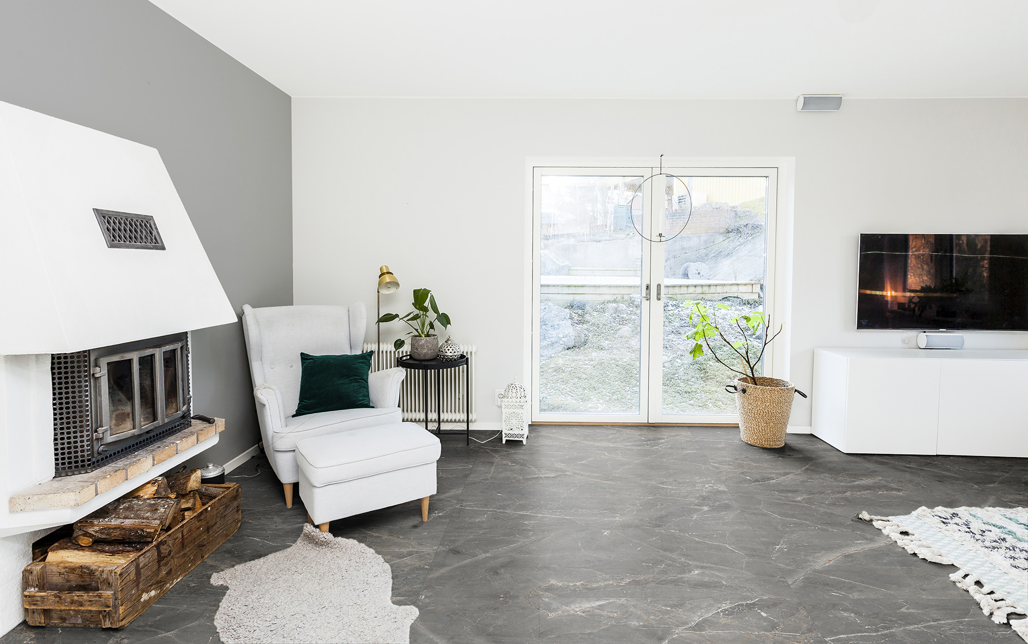 Изображение товара Керамогранит Global Tile Tulip Темно-Серый 60x120 см, матовая поверхность