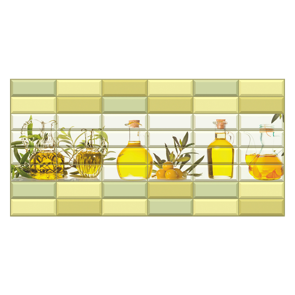 Изображение товара Панель ПВХ листовая 0,4мм плитка Ароматы масла светлый дизайн для стен