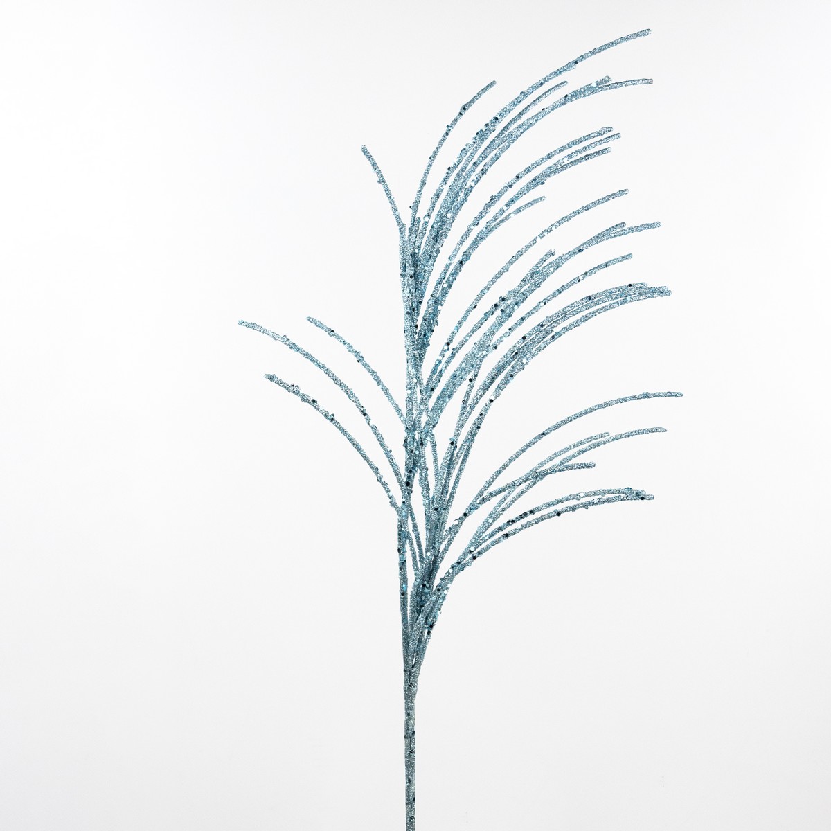 Изображение товара Ветка декоративная с глиттером 71см голубой для украшения