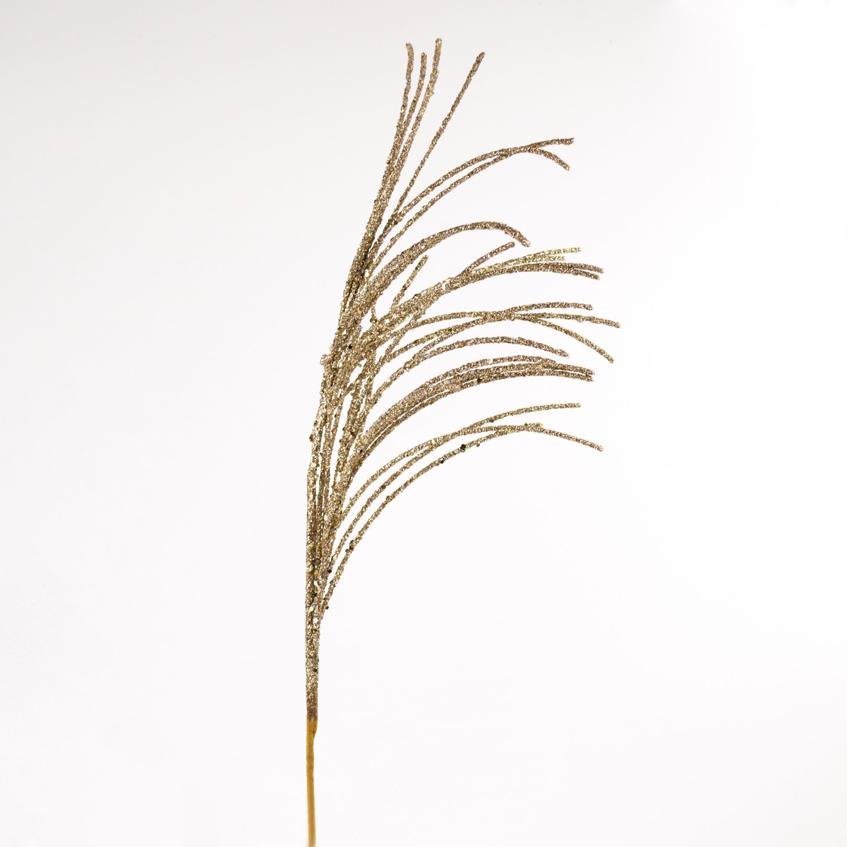 Изображение товара Ветка декоративная с глиттером 71см шампань для украшений интерьеров и флористики
