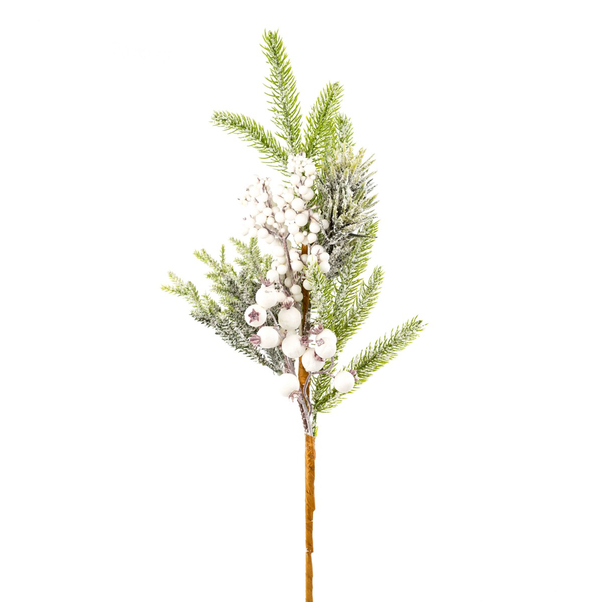 Изображение товара Элом ветка заснеженная с ягодами 61см, праздничное украшение интерьера