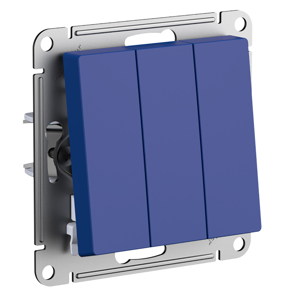 Изображение товара Выключатель 3-клавишный Systeme Electric Atlas Design аквамарин
