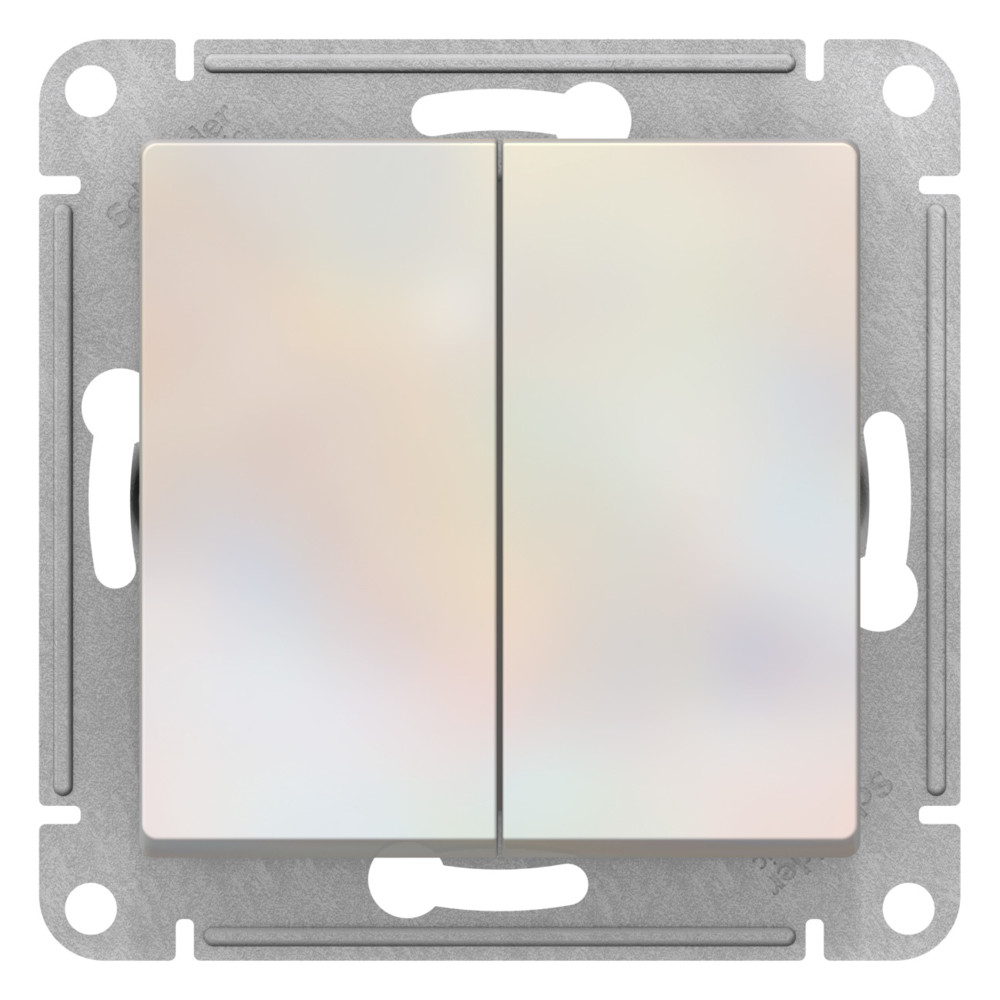 Изображение товара Переключатель 2-клавишный Systeme Electric Atlas Design 1775663 жемчужный