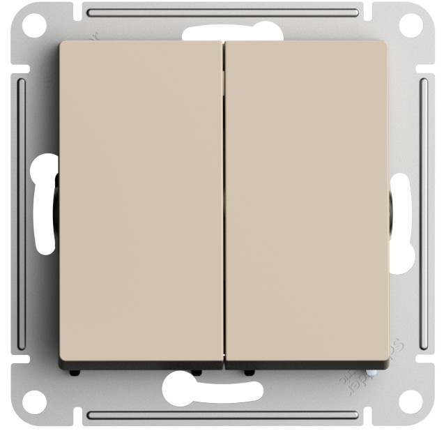 Изображение товара Переключатель 2-клавишный Systeme Electric Atlas Design 1775671 песочный