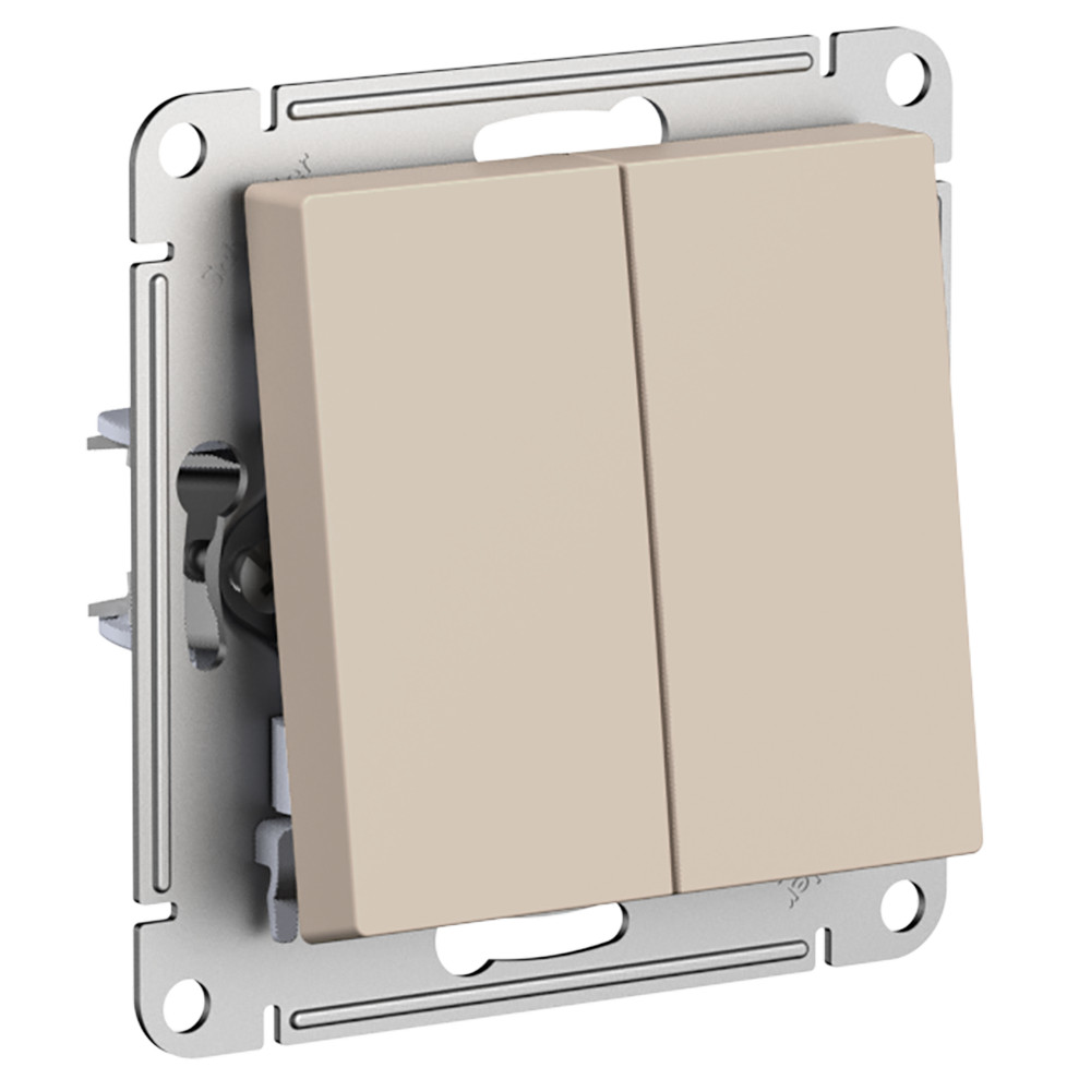 Изображение товара Переключатель 2-клавишный Systeme Electric Atlas Design 1712777 песочный